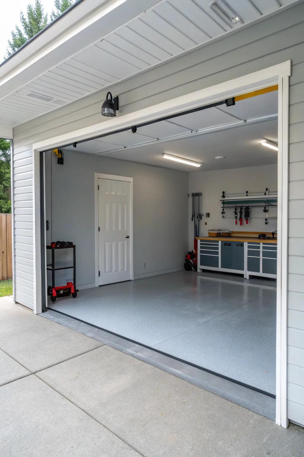 Transform your garage with a chic and bright paint job.