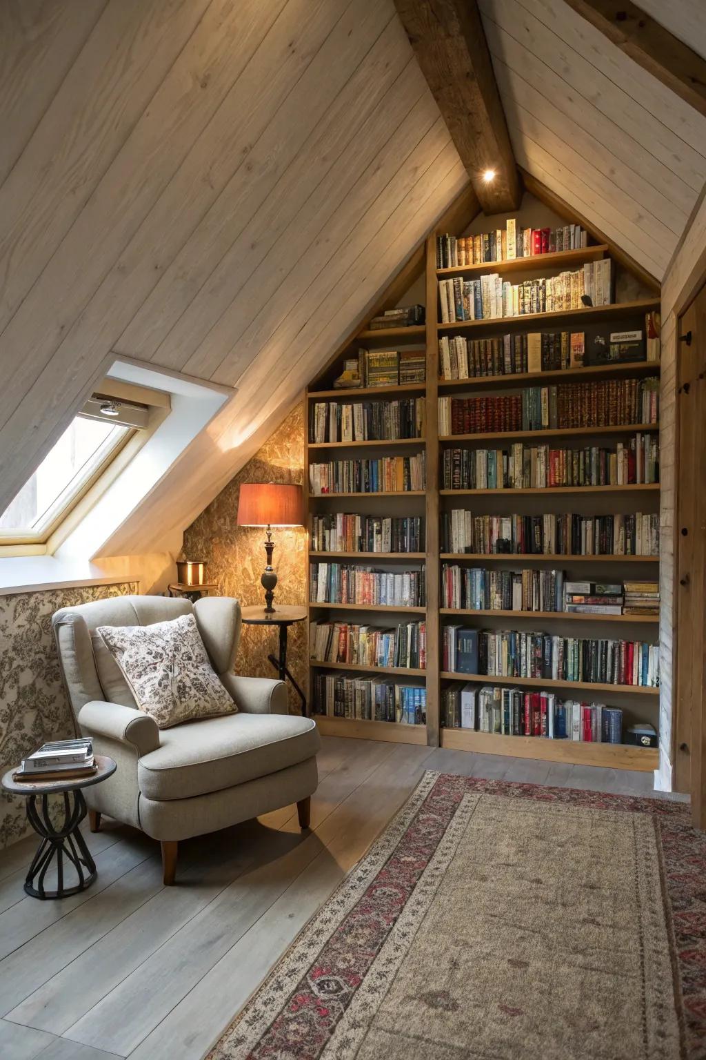 Transform your attic into a functional space with custom storage.