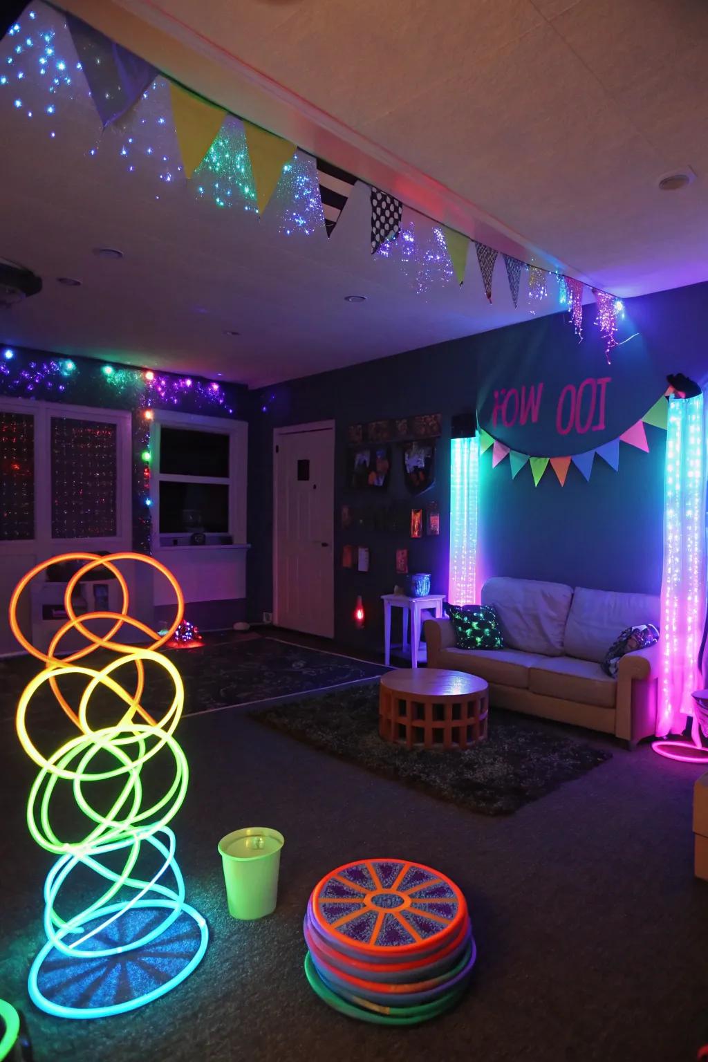 Light up the night using a dazzling radiant party.