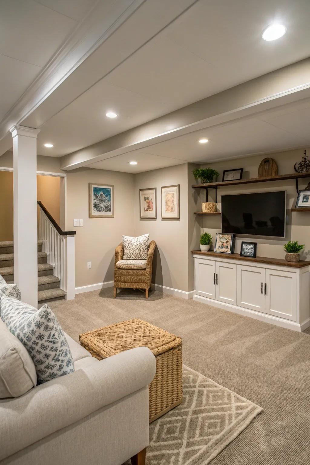 Basic décor keeps locations feeling open and airy.