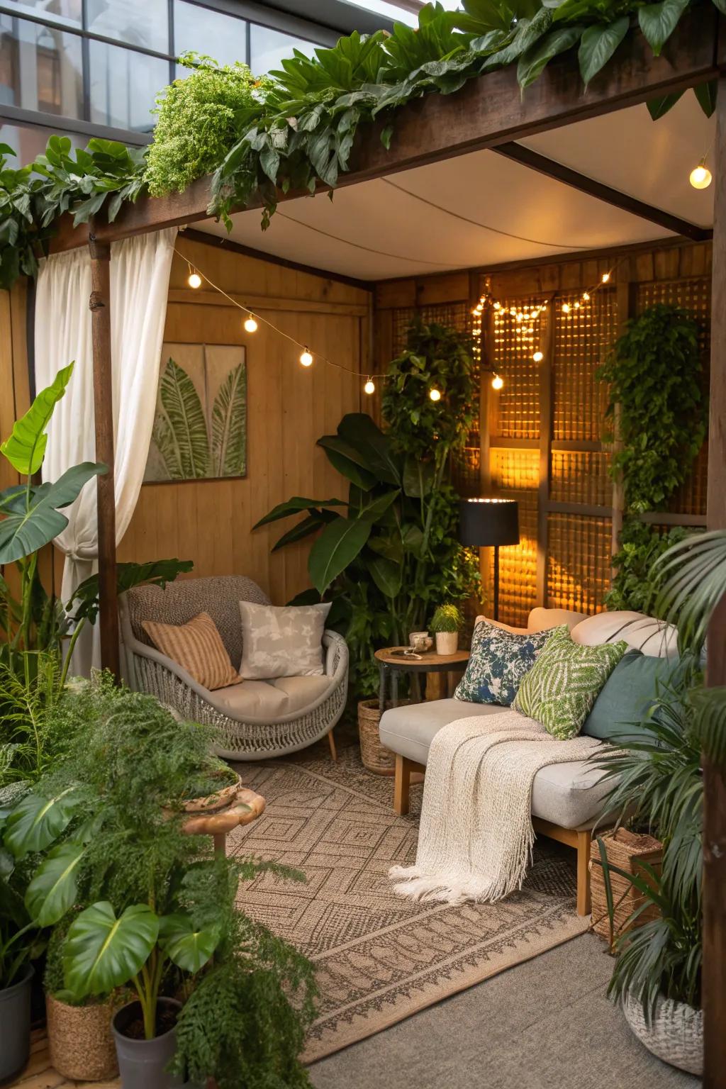 Greenery injects freshness and vitality into a den.