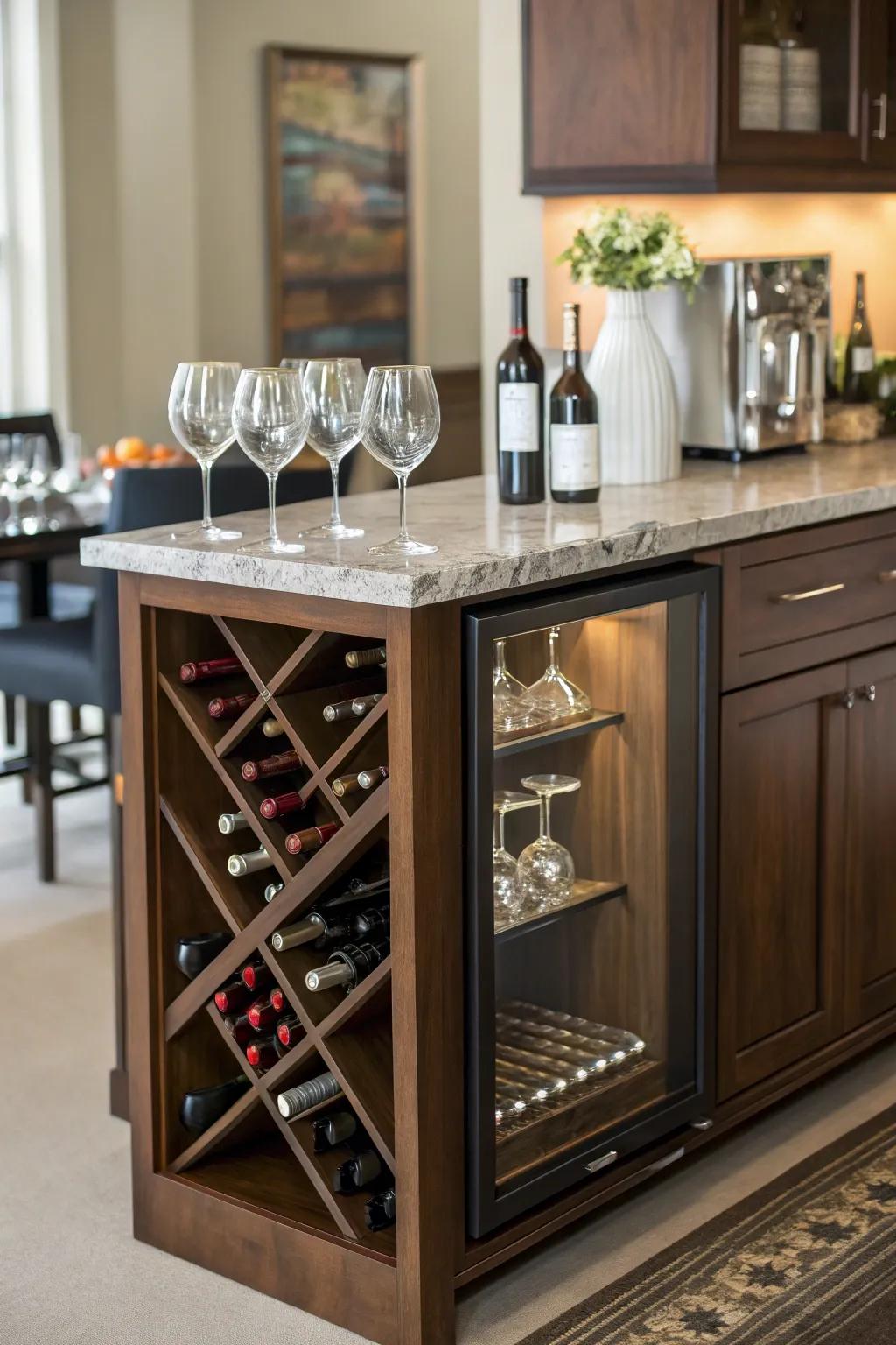 A bottle-centric dry bar for aficionados.