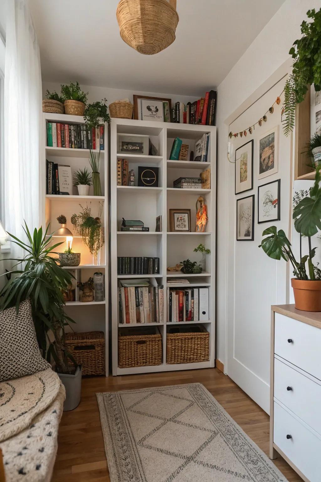 Your space will be kept tidy and effective with upwards storage.