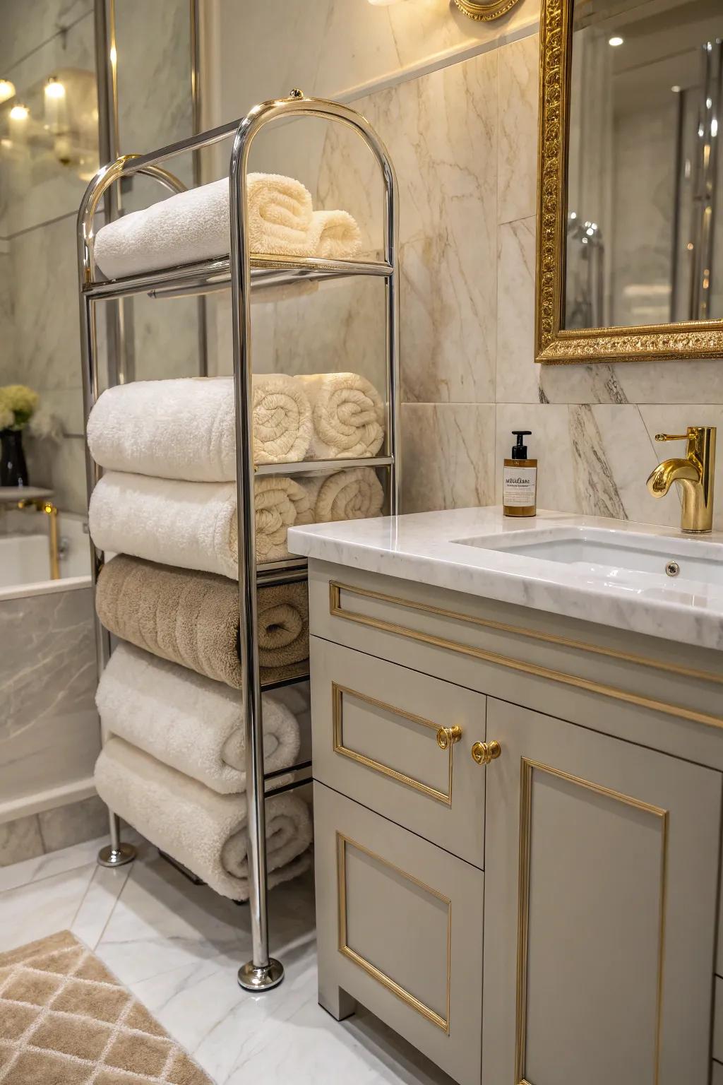 Luxurious textiles are an easy way to enhance the bathing experience.