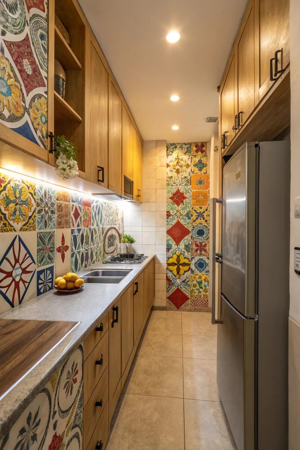 An original backsplash introduces character and flair.
