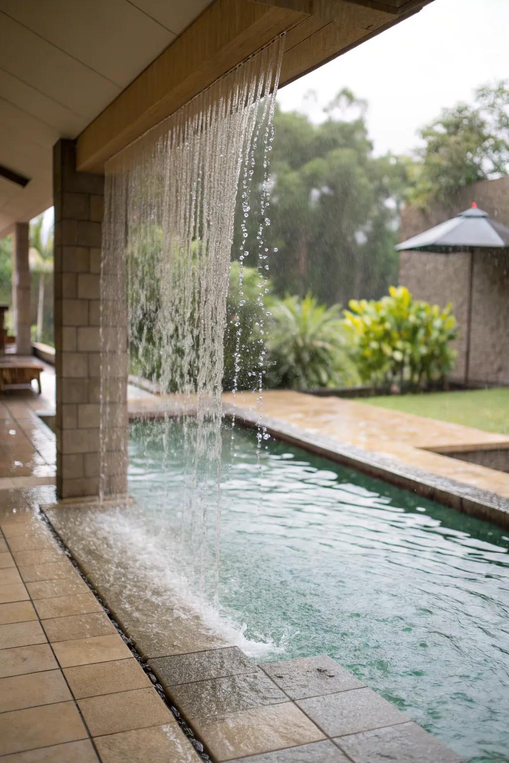 Precipitation curtains offer a sensational and tranquilizing consequence for your pool.
