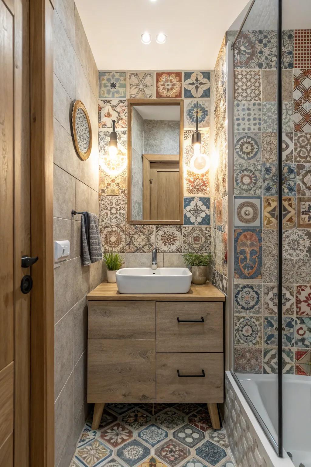 Mixing walls creates a unique look.