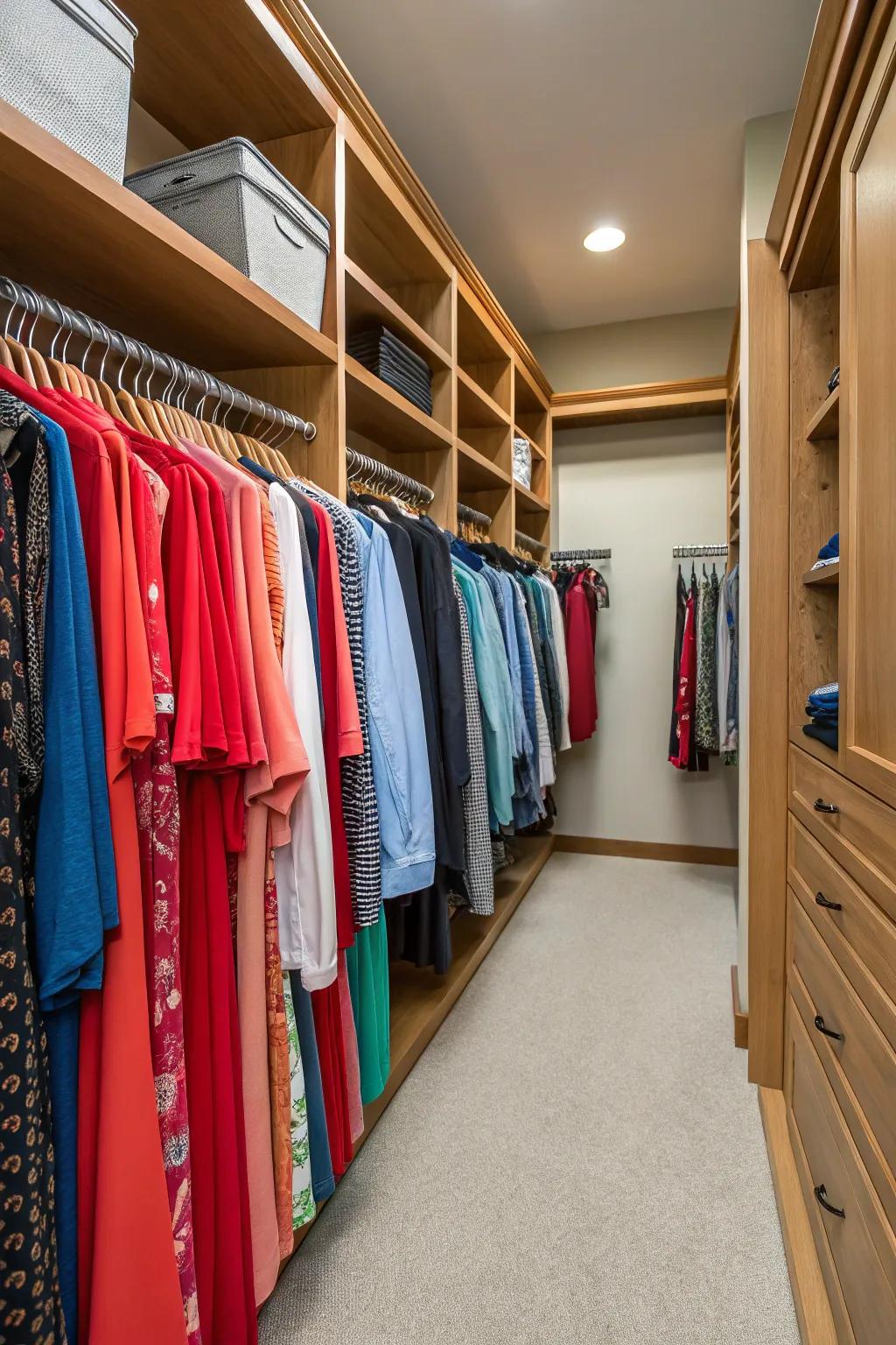 Color coordinating adds order and visual appeal.
