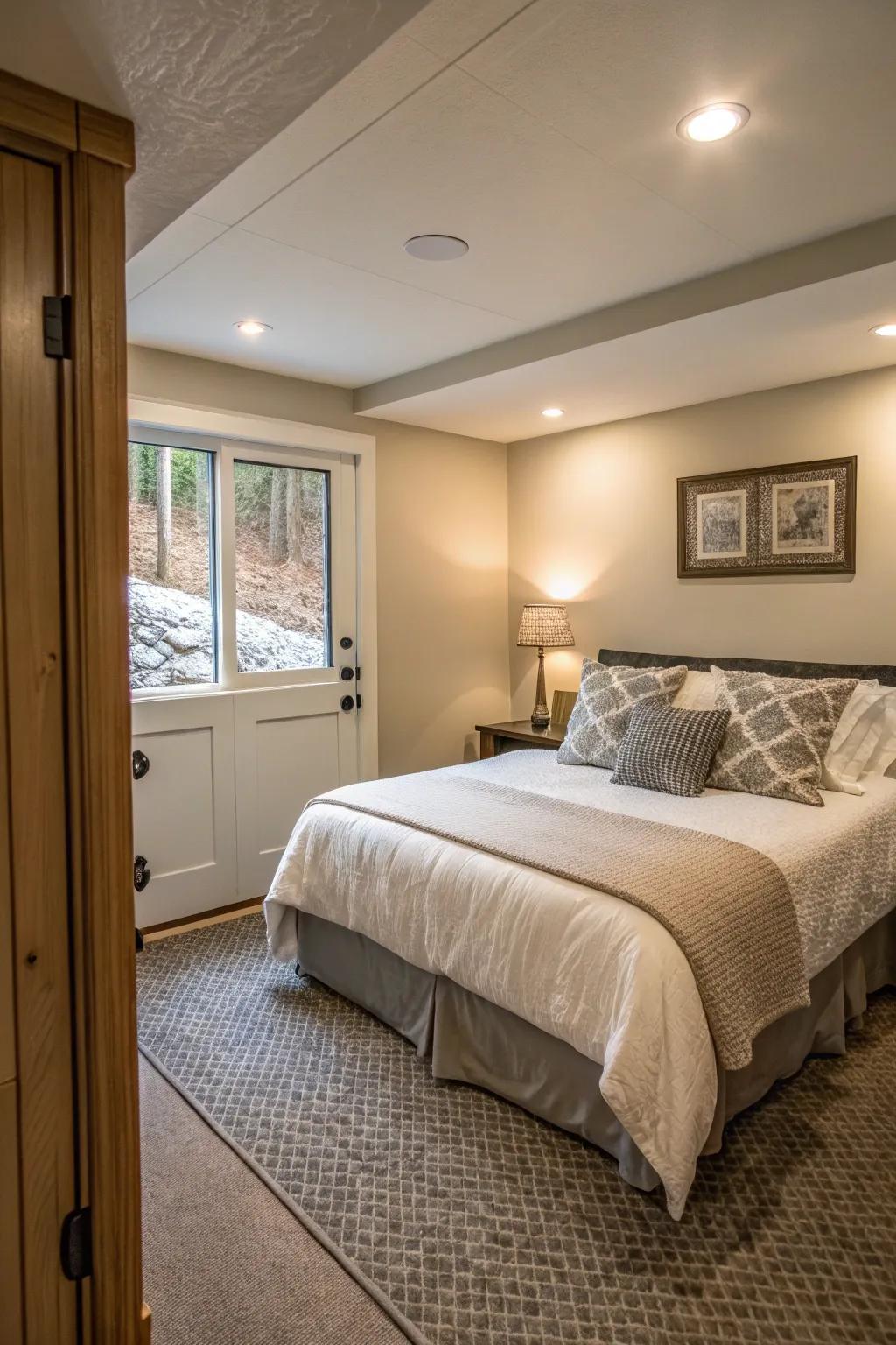 Develop a welcoming guest suite for your visitors in the basement.