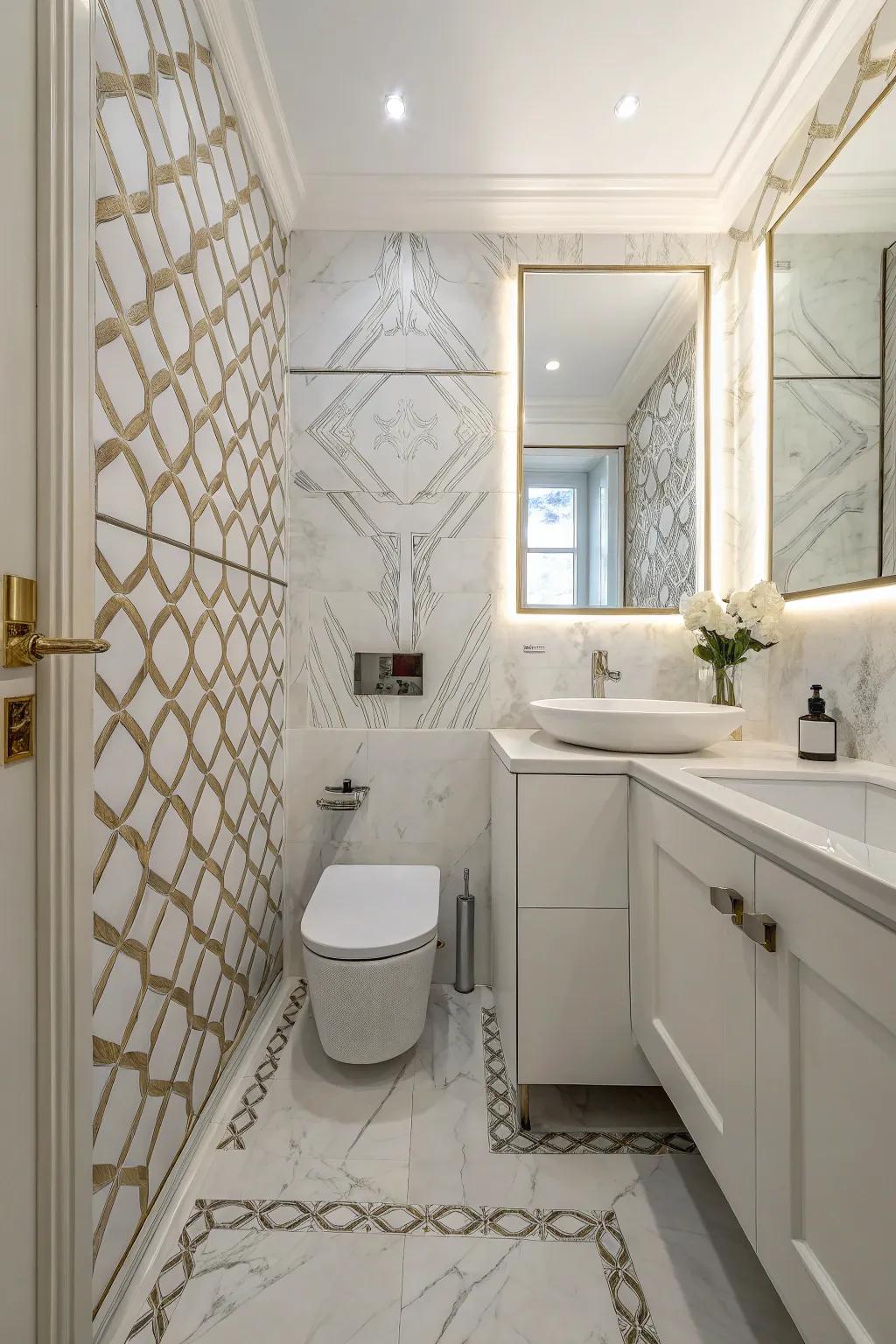 Decorative marble introduces personality without losing elegance.