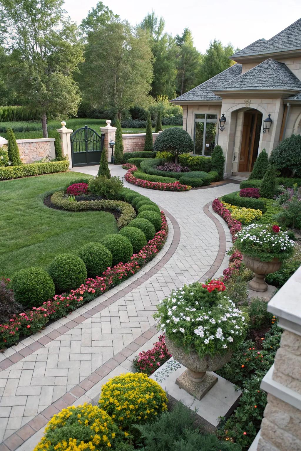 A balanced arrangement creating harmony in the garden.
