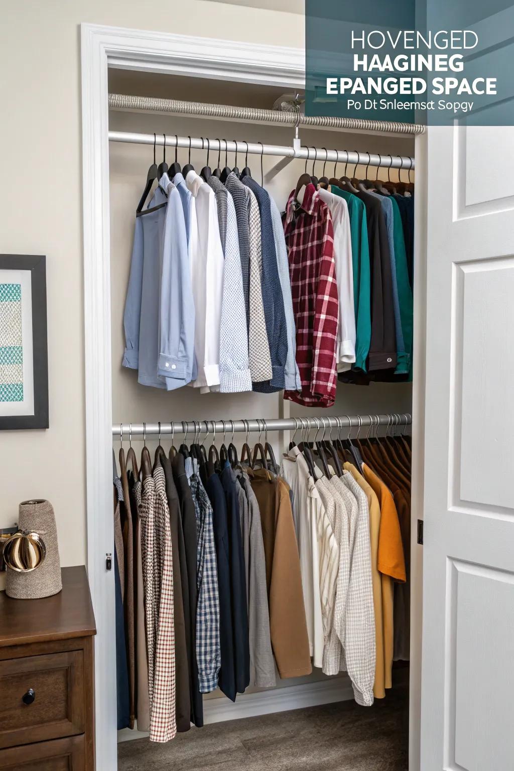 Bar extenders quickly increase hanging space, making them ideal for children's closets.