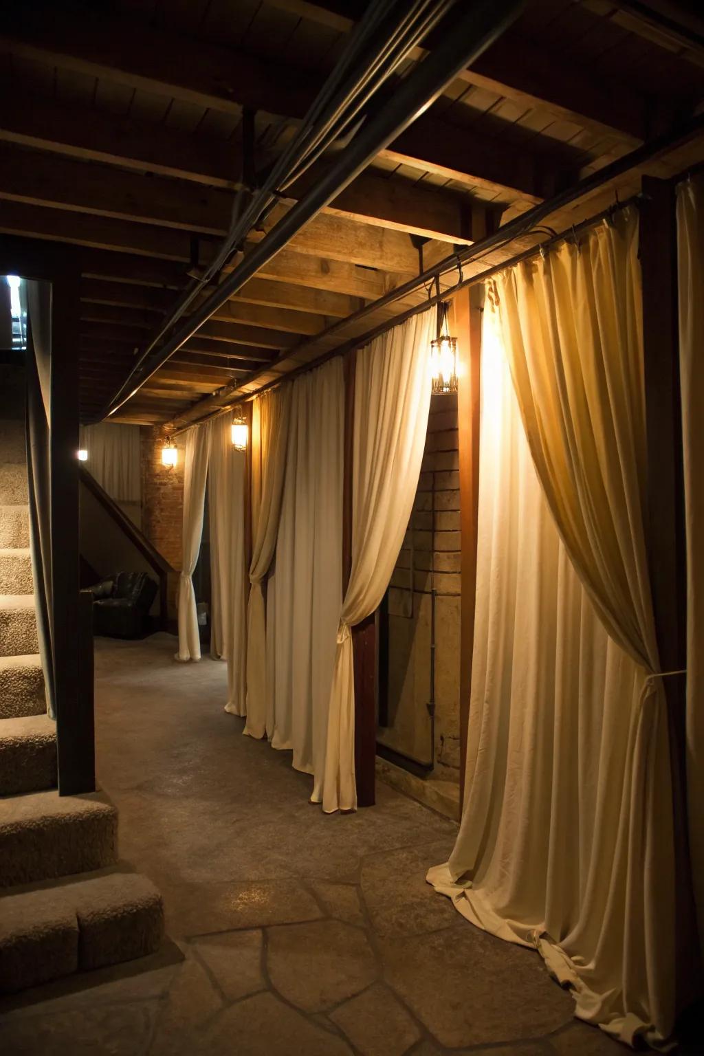Curtains and drapes add privacy and style to your speakeasy.