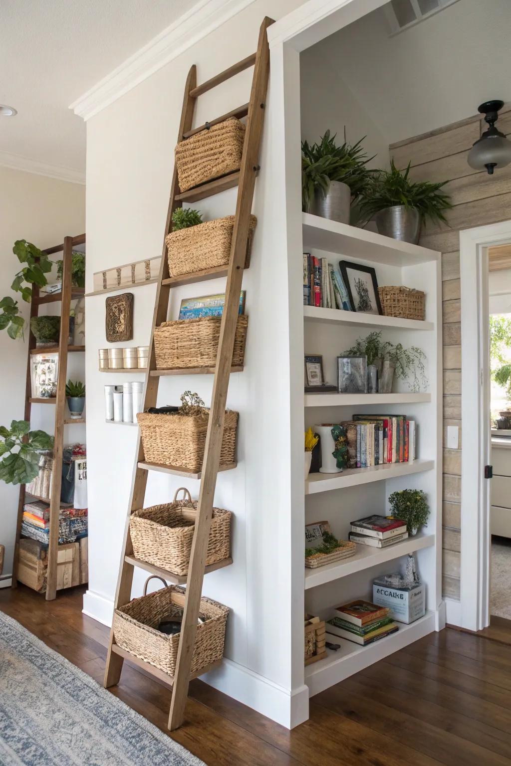 Standing storage methods maximize space with efficiency.