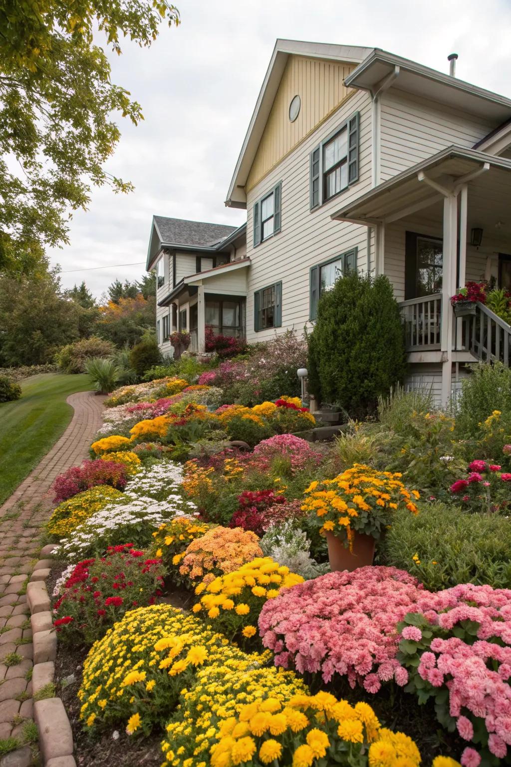 Seasonal flowers contribute vibrant bursts of color to your landscape.