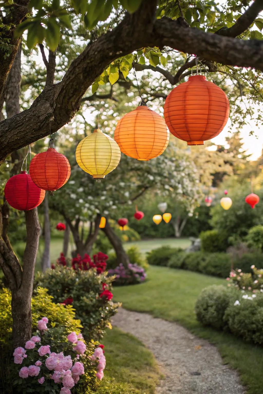 Saturate your soiree with hue and illumination through paper spheres.