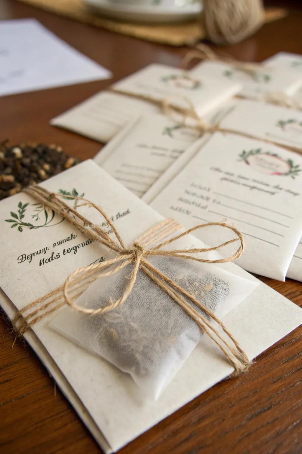 DIY tea bag invites creatively establish the tone for your tea party.