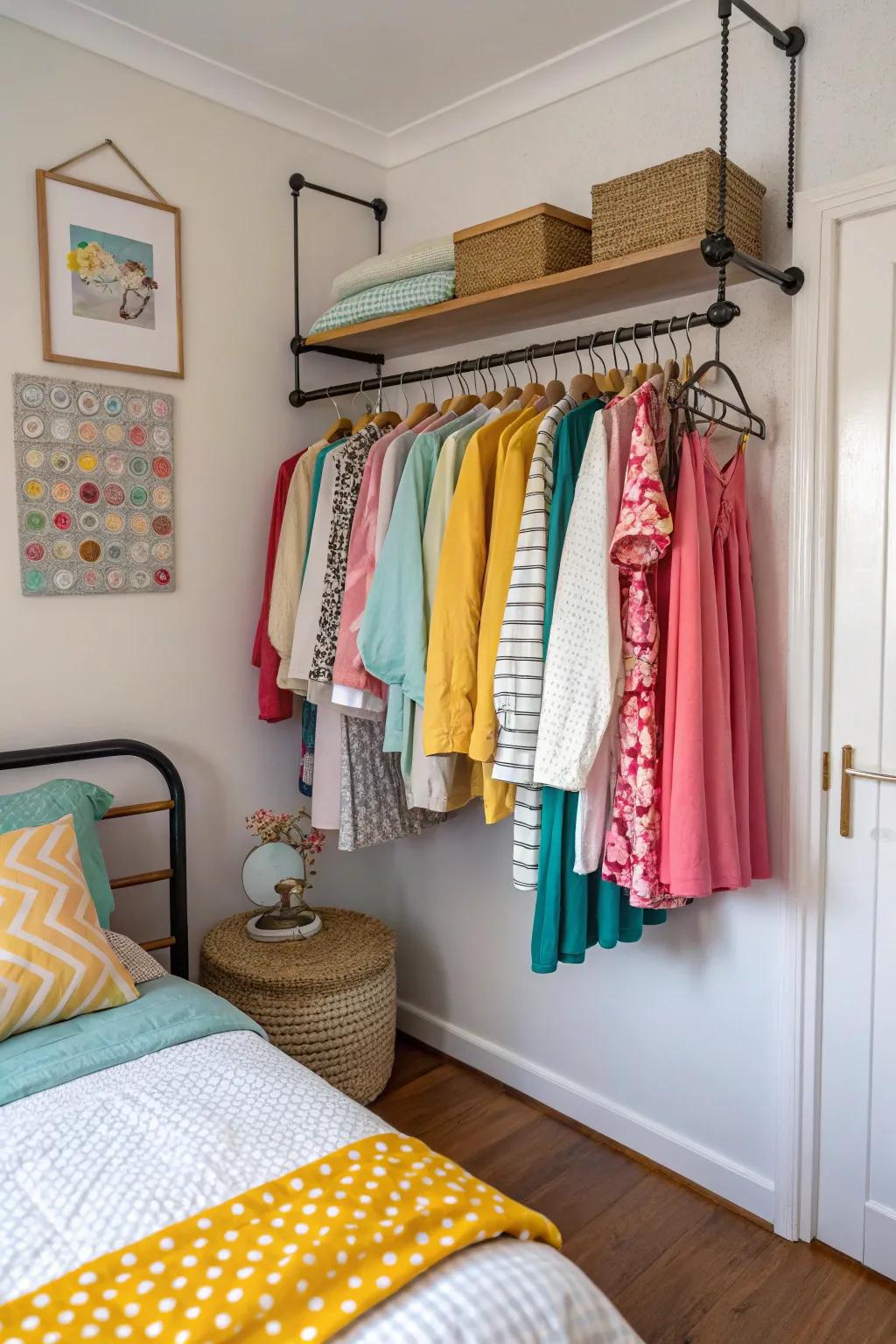 Turn clothes storage into an artistic statement.