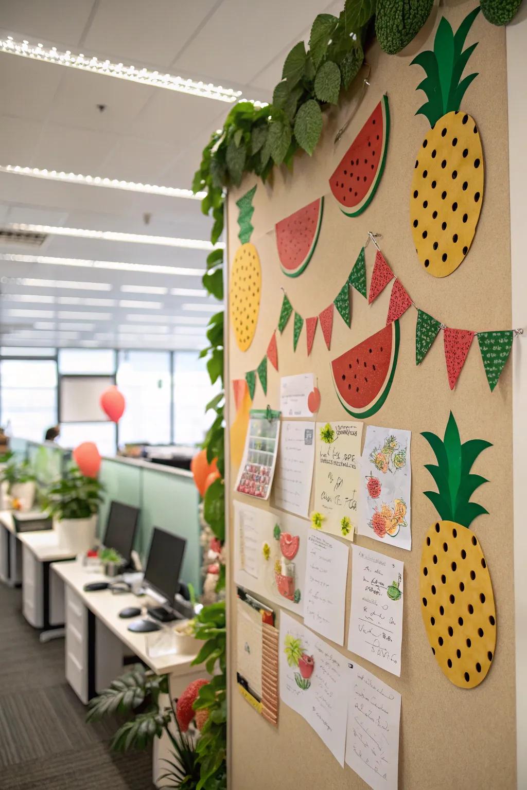 Celebrate summer using a vibrant fruit bash board.