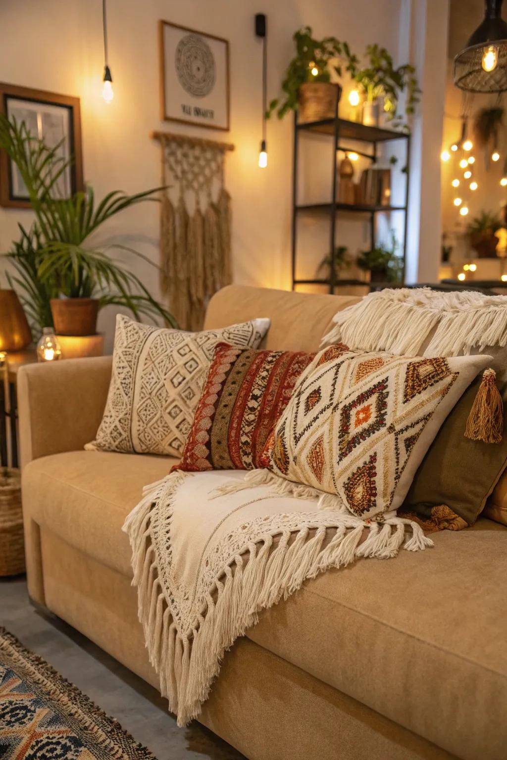 Bohemian features introduce a casual and artistic element to your decor.