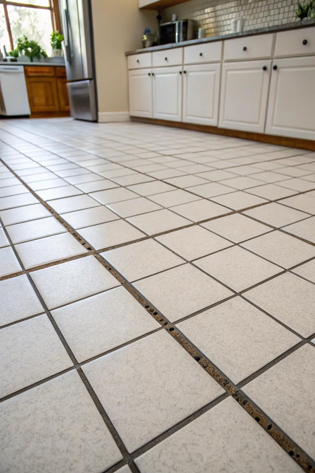 A contemporary square grid arrangement delivers a spotless and minimalist aesthetic.
