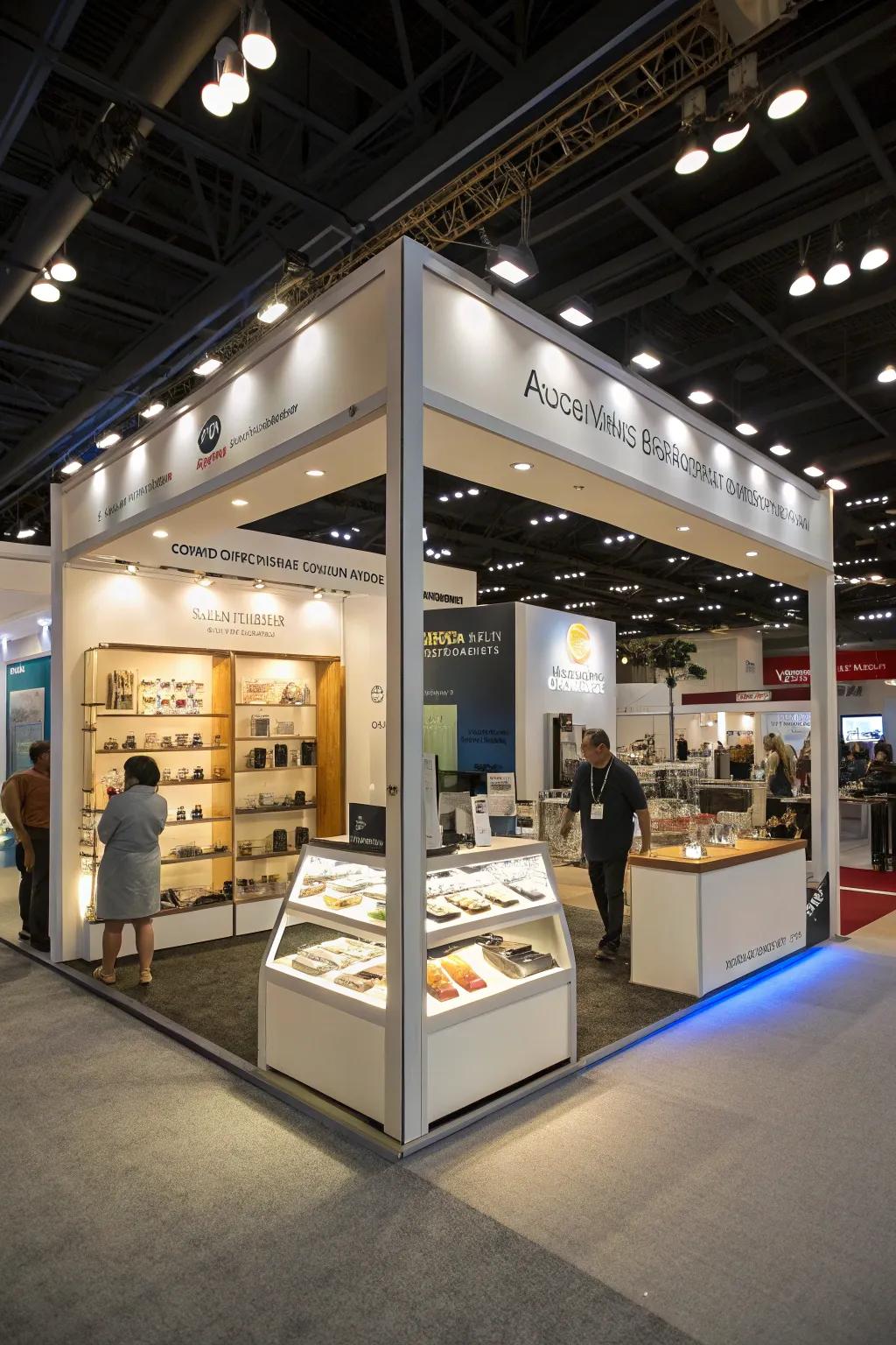 Color temperature control tailors the ambiance and mood of the booth.