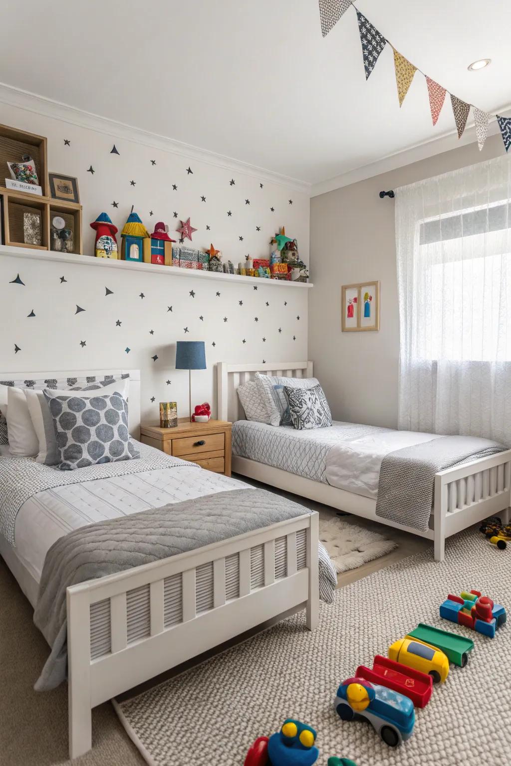 A modern monochrome spectrum with colorful accents