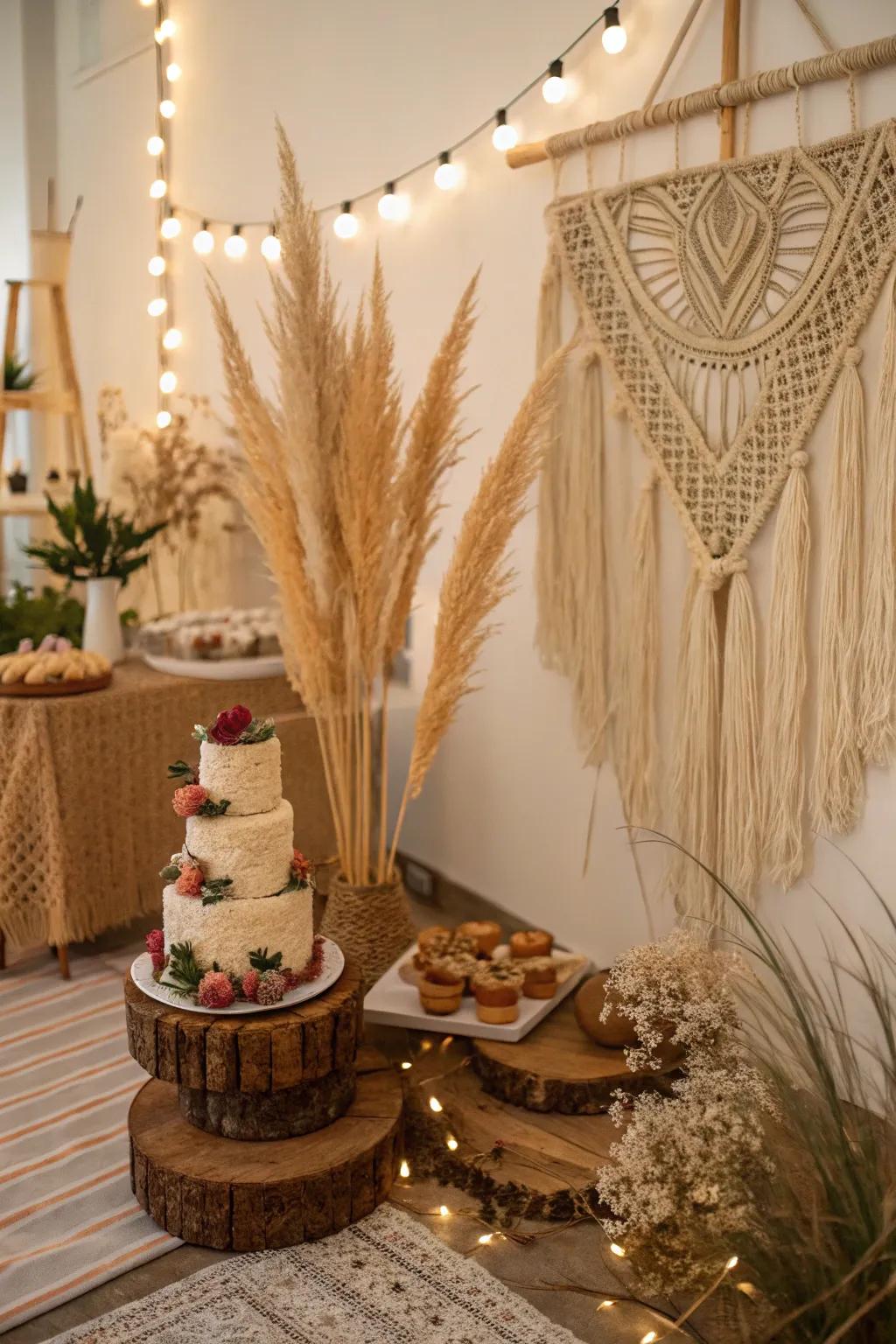Adopt free-spirited stylish aesthetics through natural elements and soft textiles.