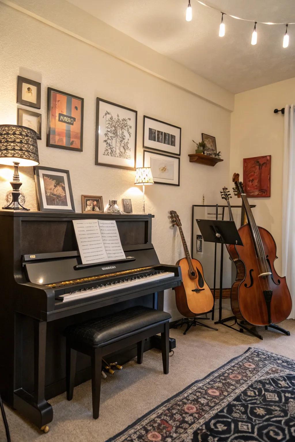 Inspire creativity with a varied and welcoming music area.