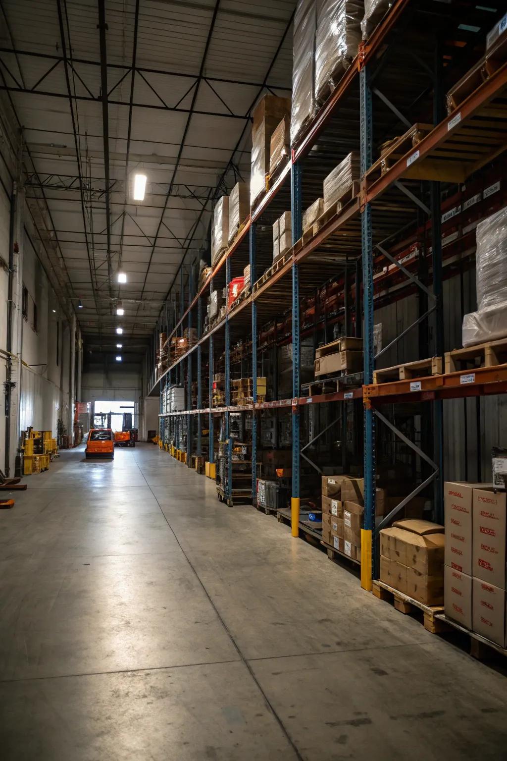 Above-ground storage utilizes underused space for items with lower usage rates.
