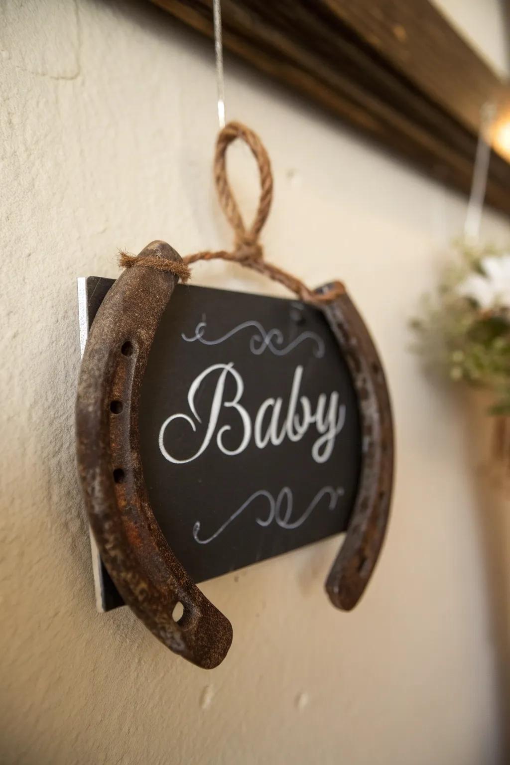 Horseshoes add a touch of western charm and good fortune.