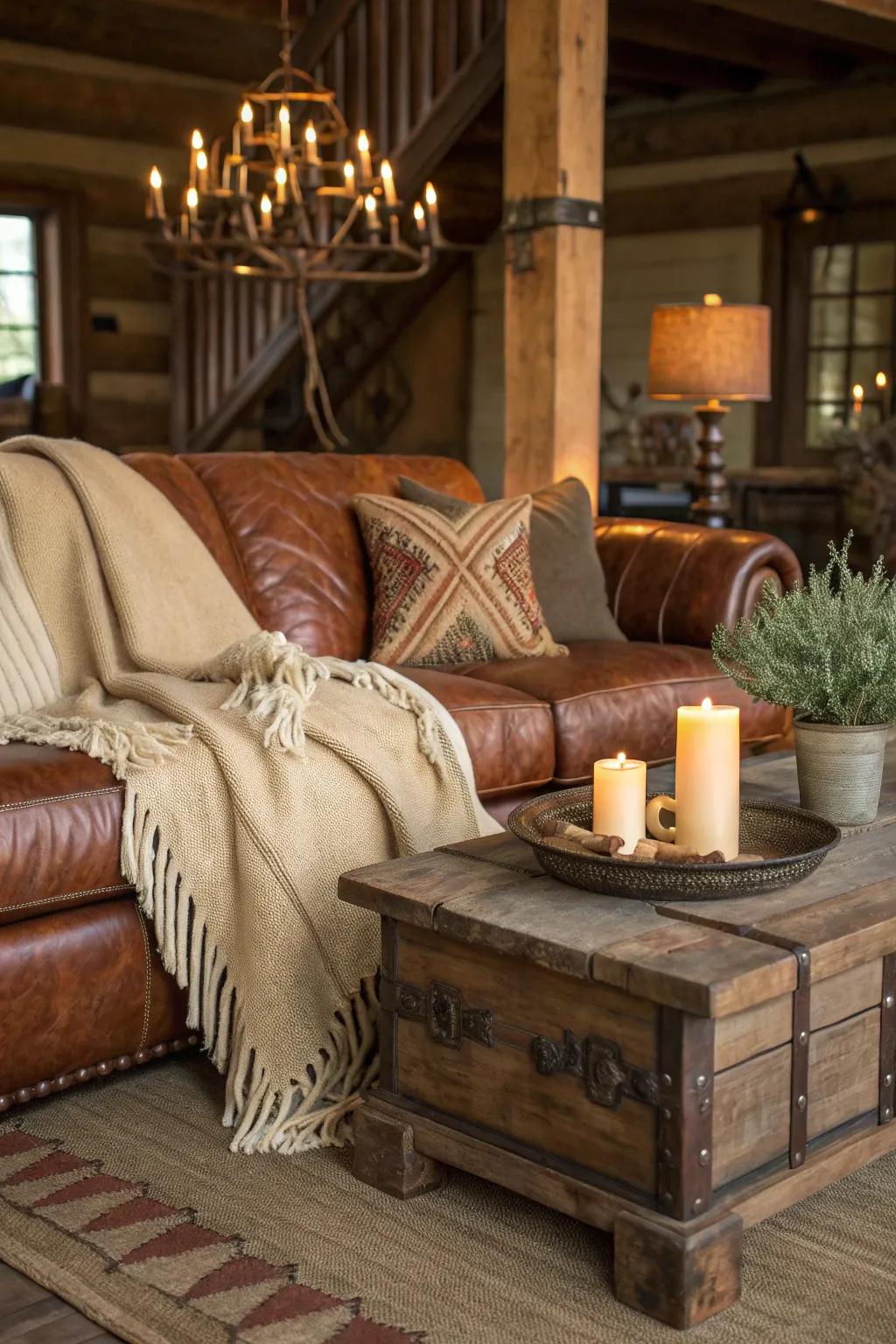 With big, inviting furniture pieces, sink into comfort. 🛋️ #CozyLiving #WesternStyle #HomeComfort