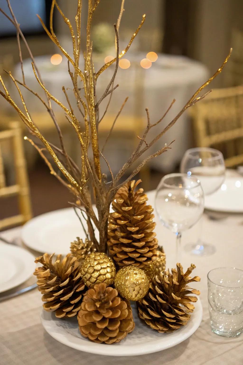 Elevate your table with gilded highlights.