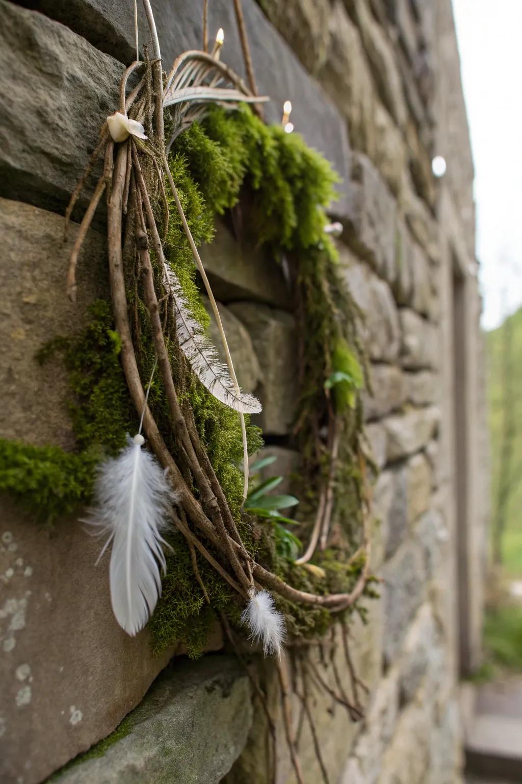 Natural elements create an earthy and organic swag.