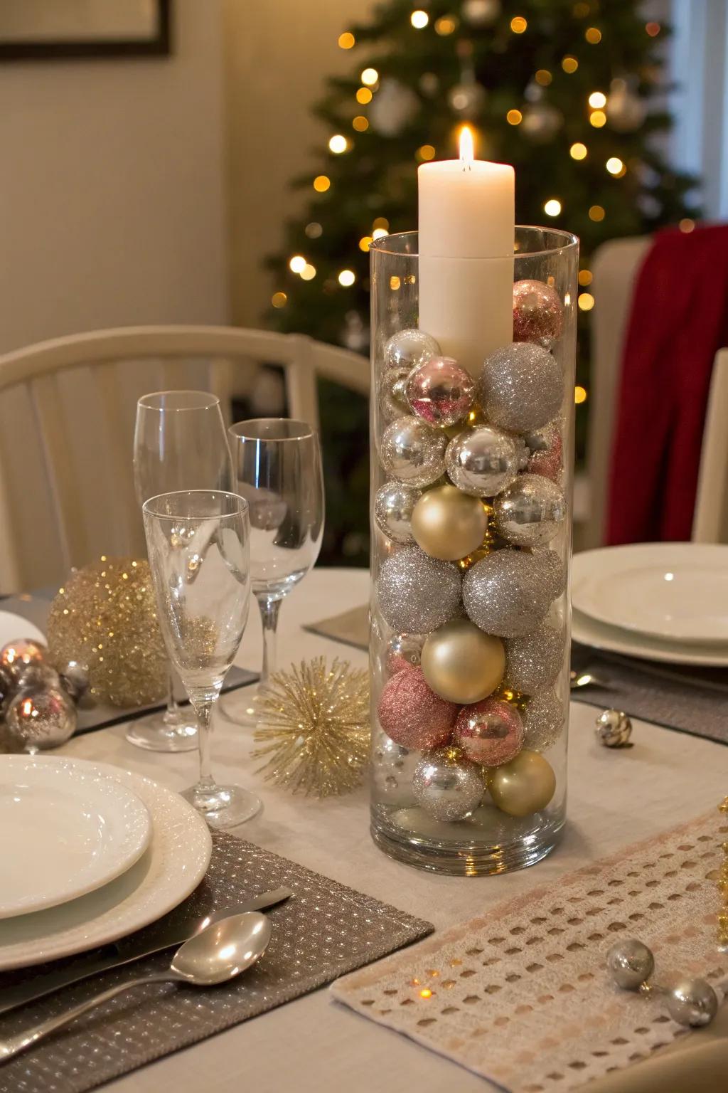 Combinations of glass and sparkles shimmer in winter light.