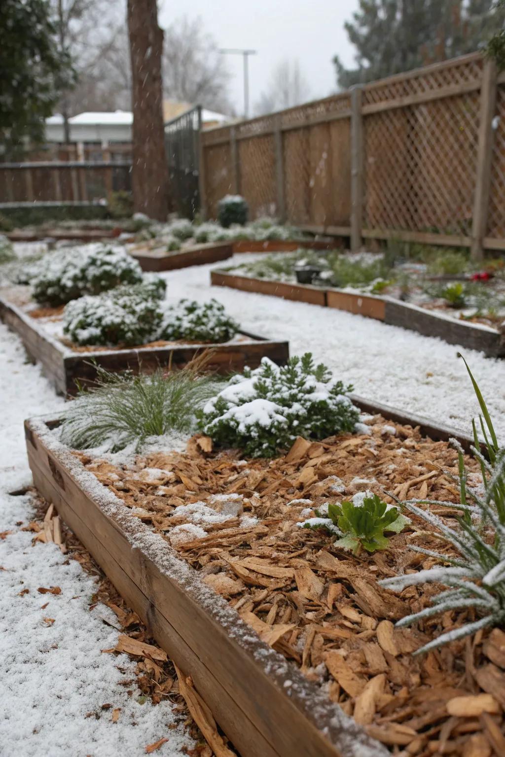 Timber fragments deliver crucial shielding for flora in winter.
