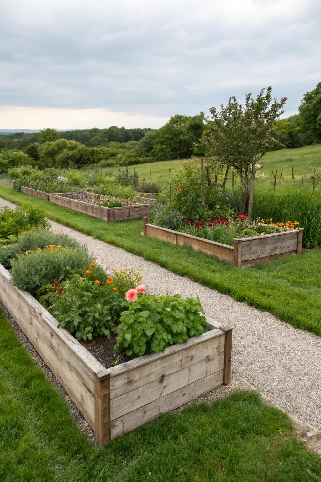 Blend your garden beds into natural landscapes.