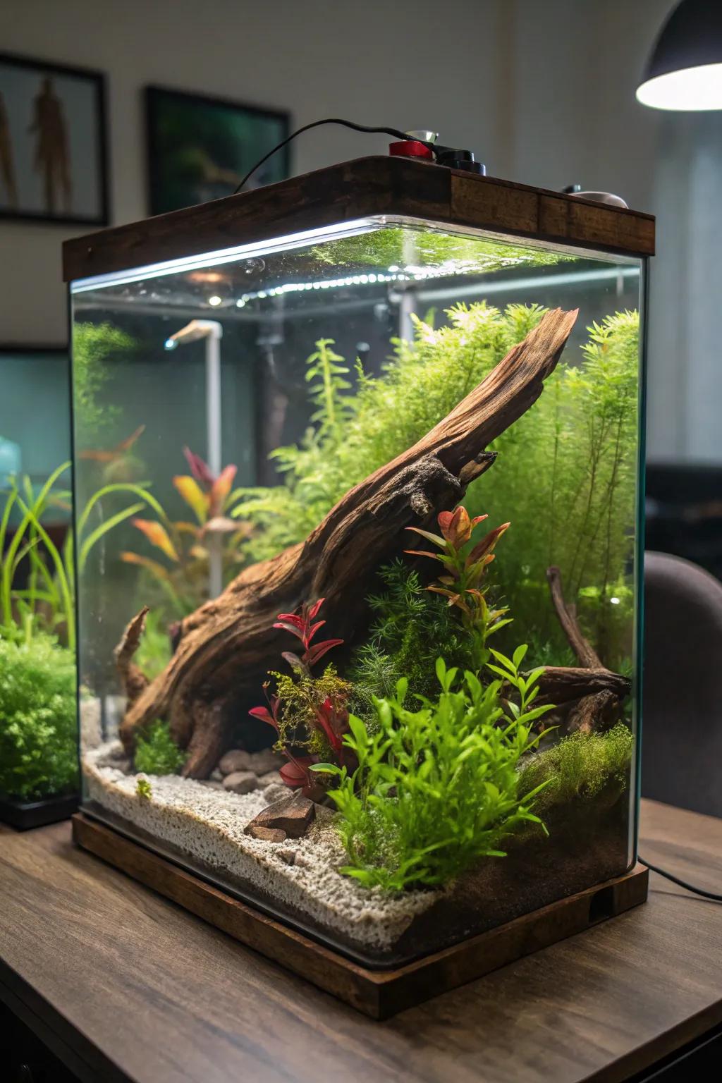 Enhance your tank using the rustic appeal of driftwood.