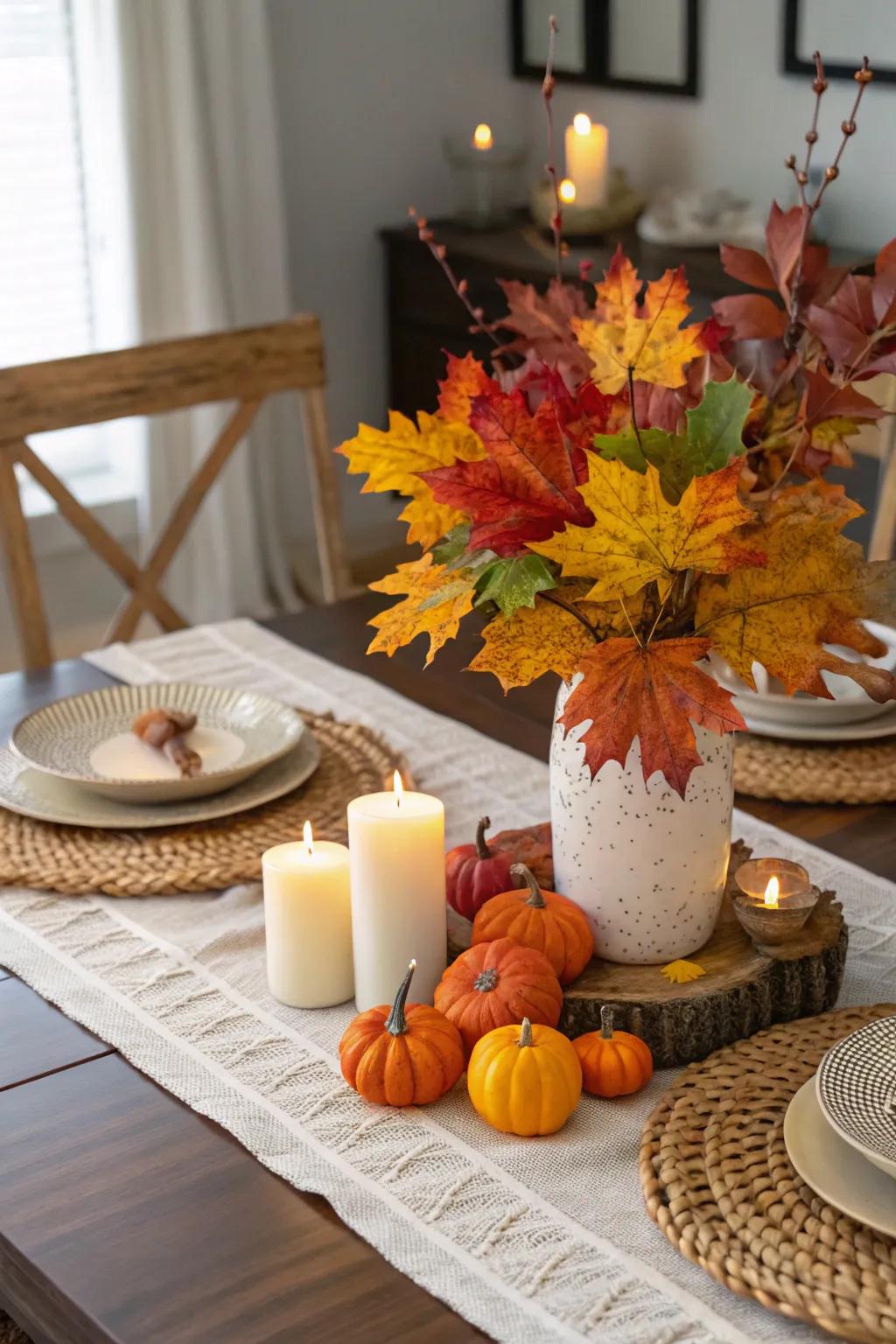 Seasonal centerpieces commemorate the time of year.