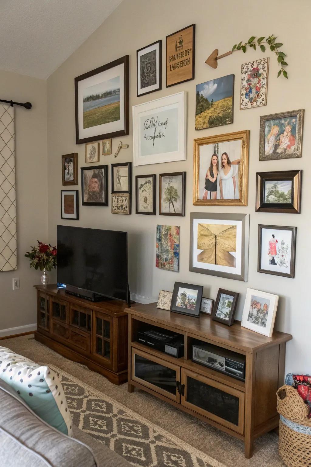 Artwork and photos imbue your setting with personal character.