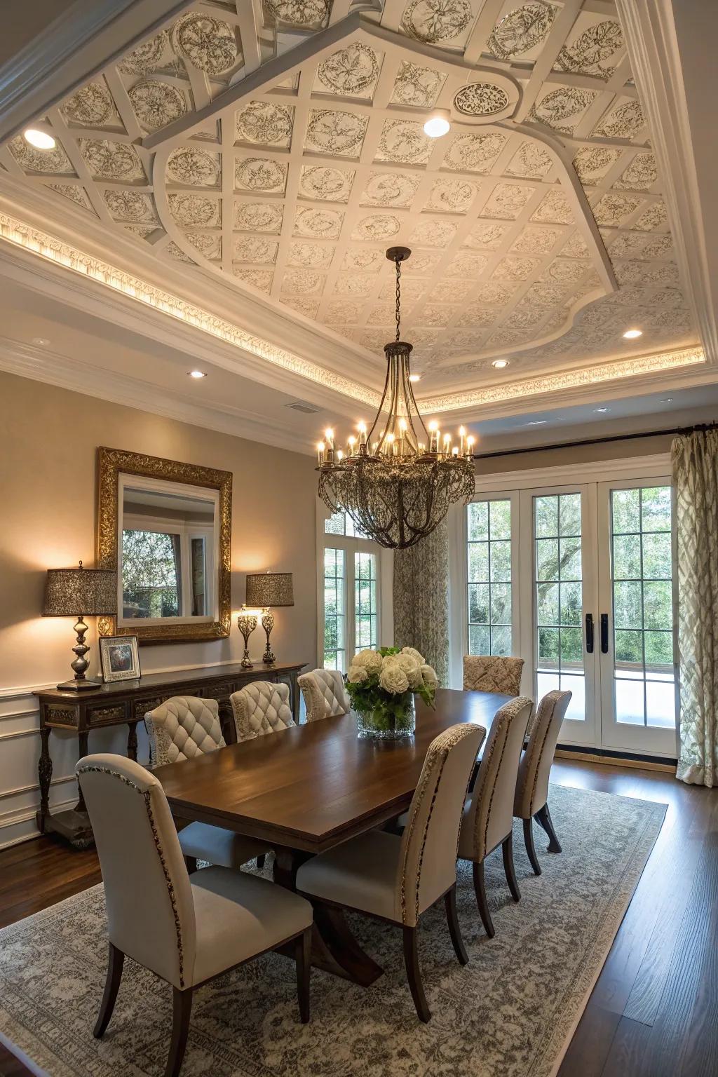 A shifting ceiling harmonizes classic and modern styles beautifully.