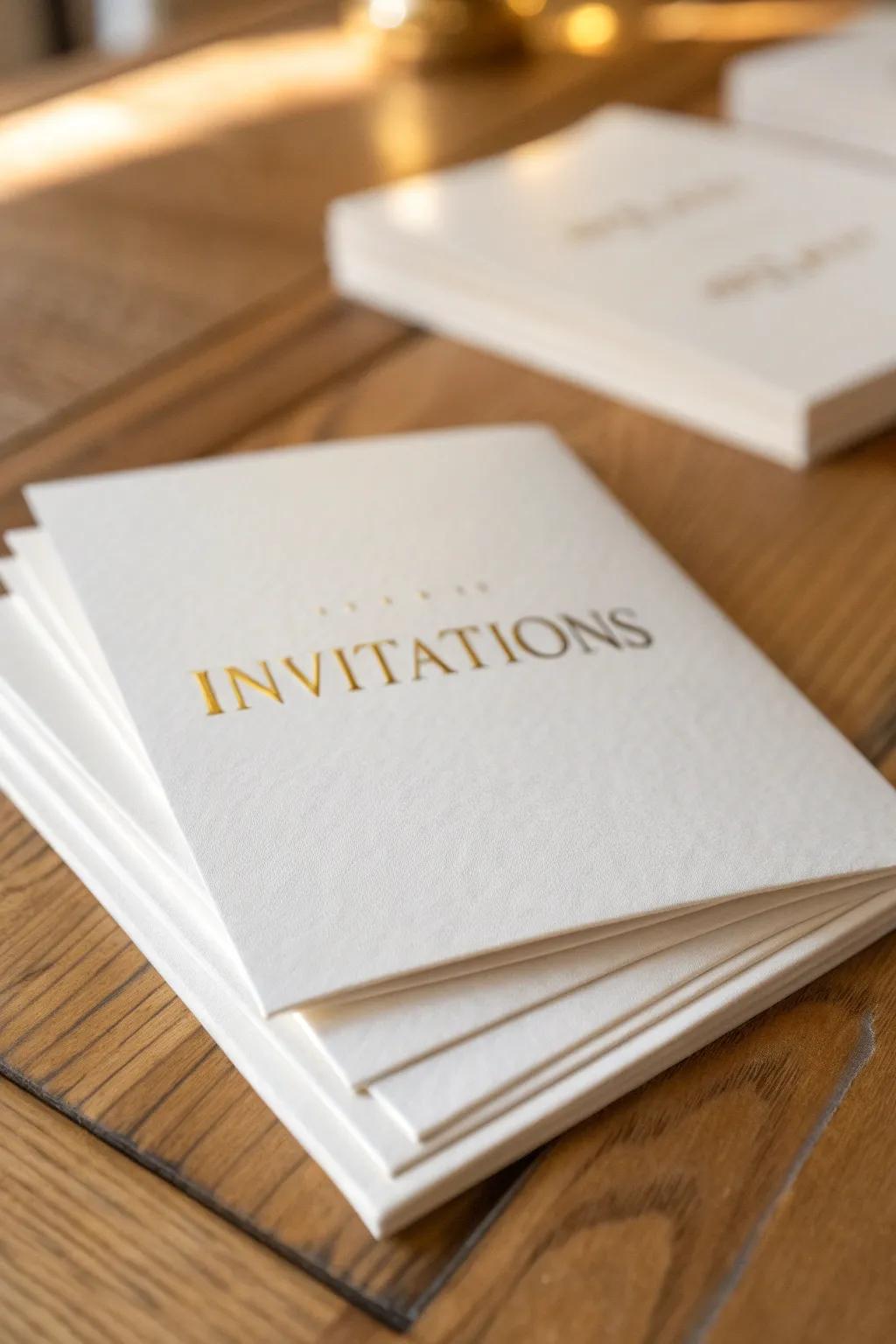 Elegant ivory invitations that set the tone for a sophisticated gathering.