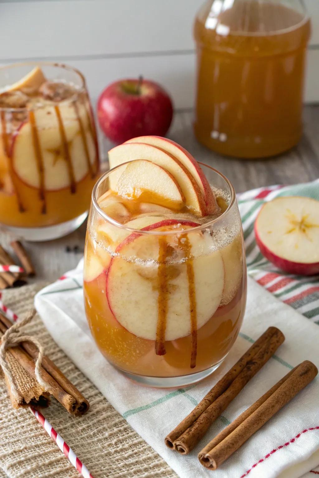 Caramel apple cider punch bringing a sweet indulgence.