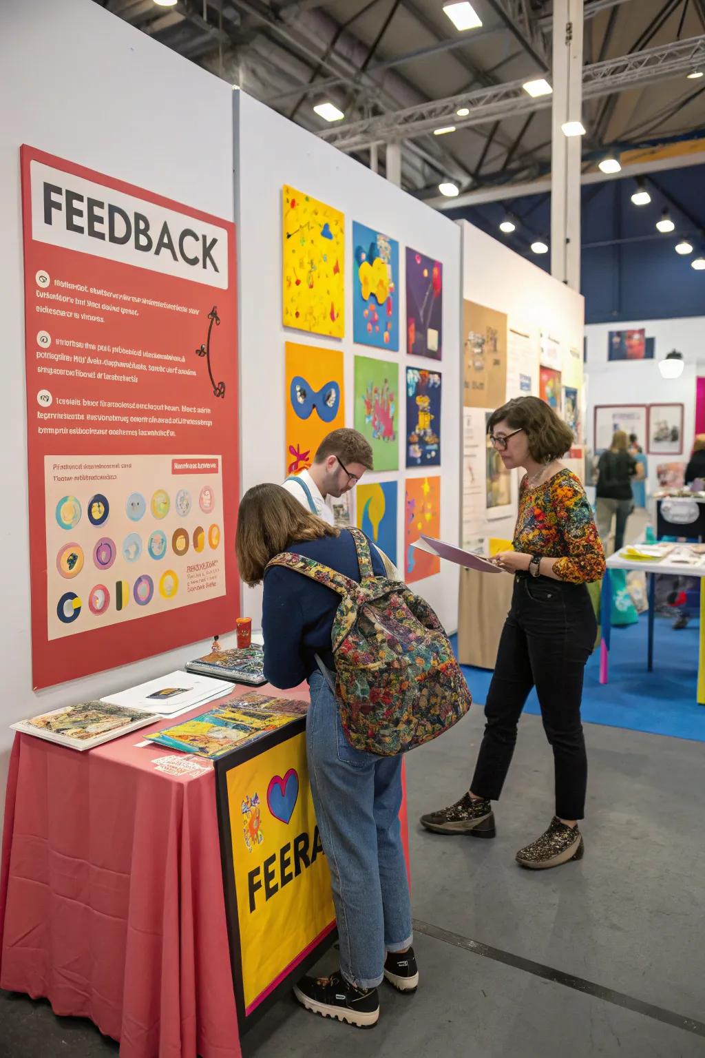 Interactive components encouraging visitor participation.