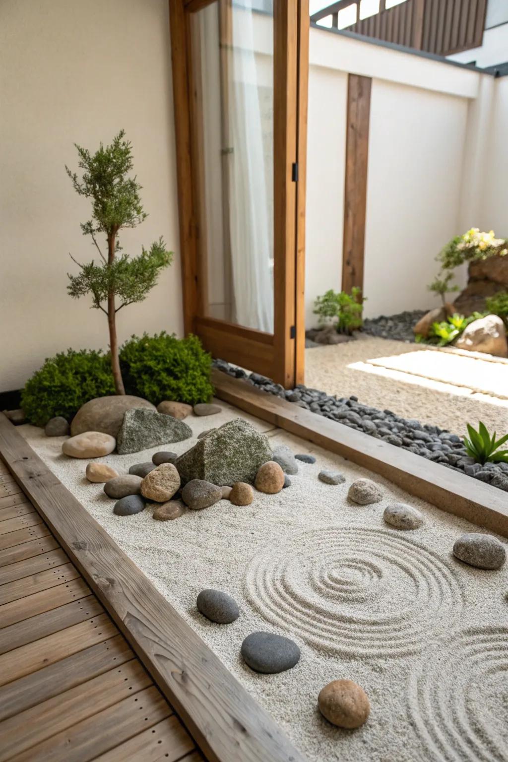 A Zen corner providing an area for reflection and peacefulness.
