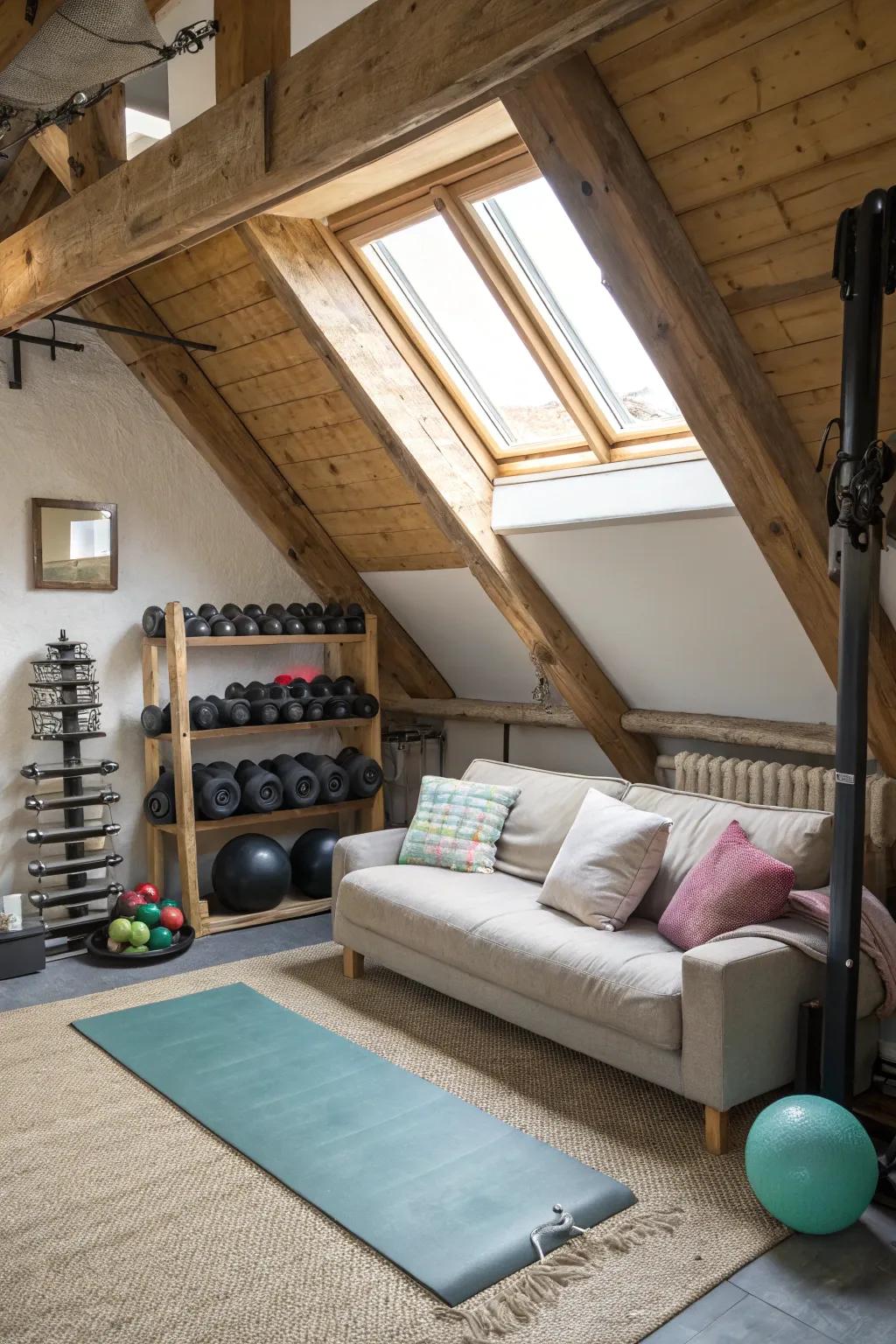 Following workouts, a comfortable lounge area is available for relaxation.