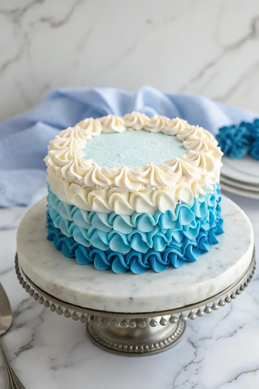 Stylish buttercream frills for a charming result.