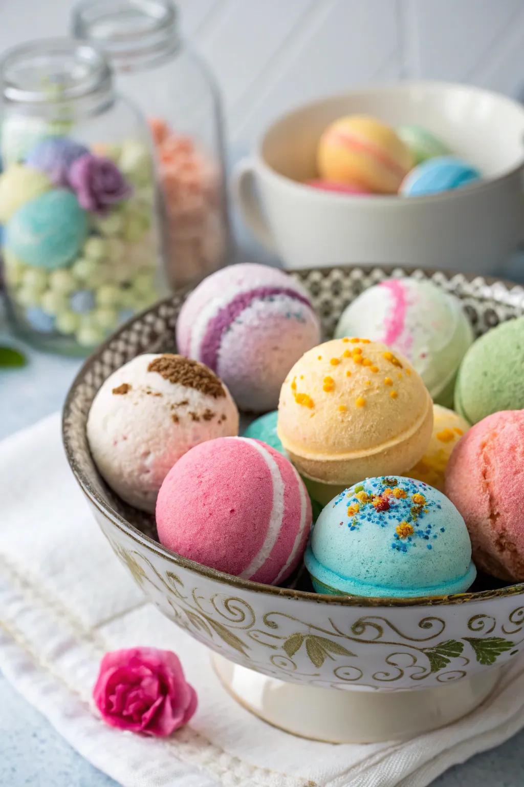 Bath fizzers bring a splash of color and relaxation to any prize selection.