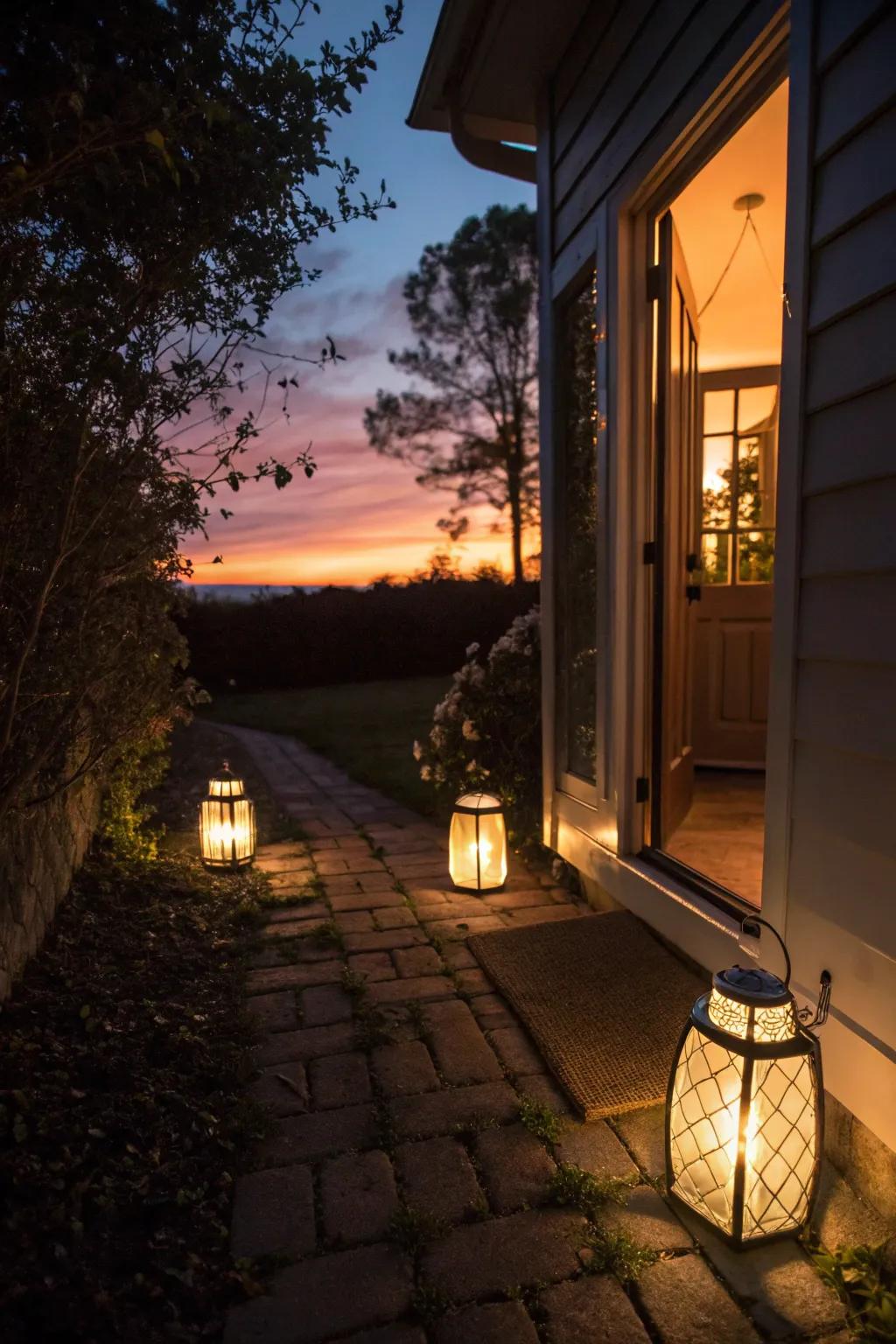 Solar-powered lanterns offer an environmentally conscious lighting solution.