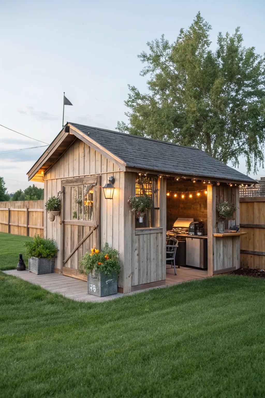 Country charm with a country-style BBQ gazebo.